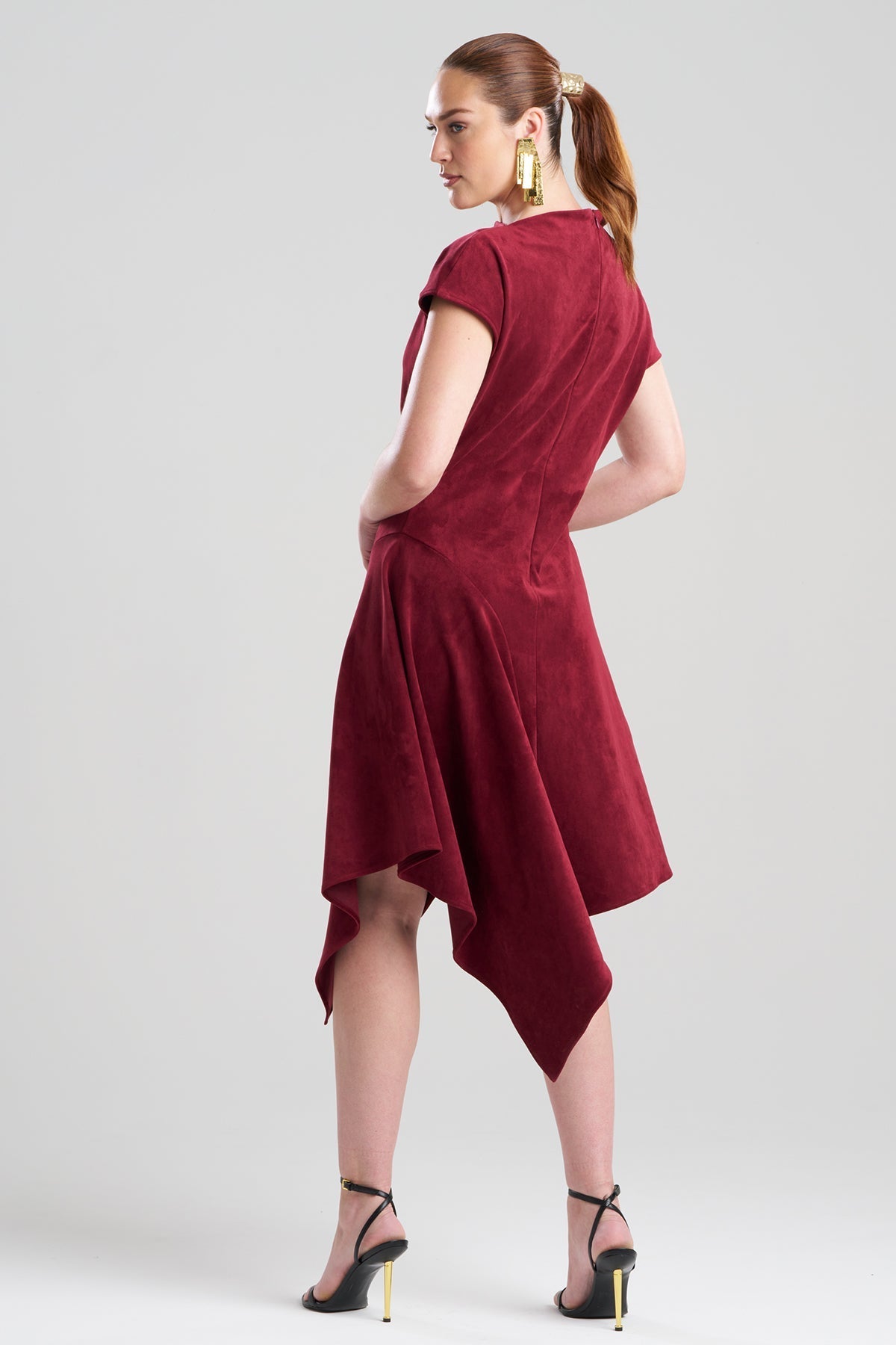 NATORI Vegan Luxe Suede Asymmetric Dress