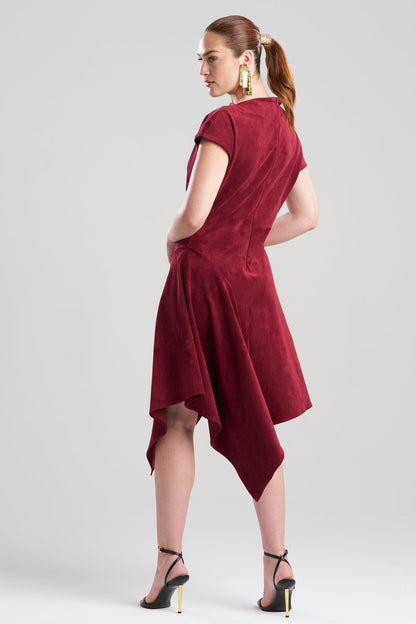 NATORI Vegan Luxe Suede Asymmetric Dress