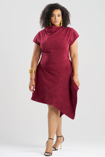 NATORI Vegan Luxe Suede Asymmetric Dress