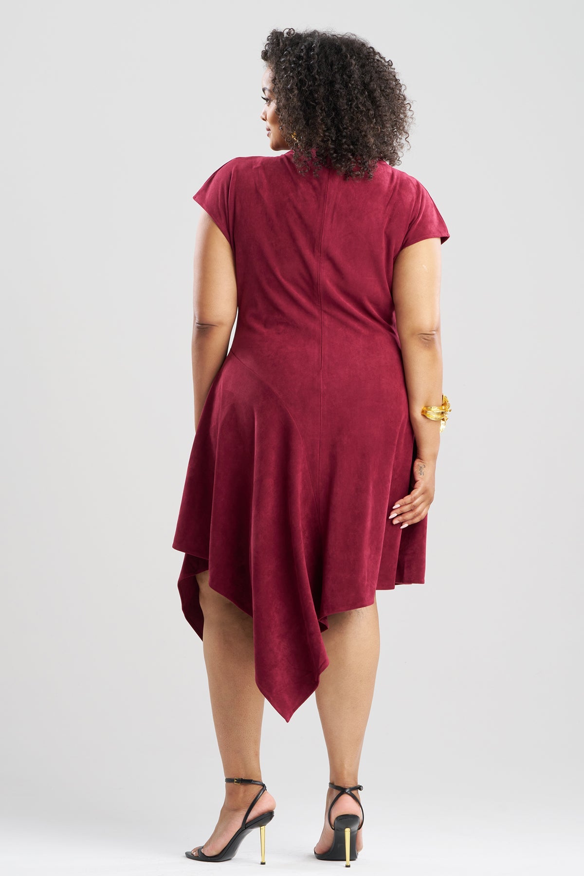 NATORI Vegan Luxe Suede Asymmetric Dress