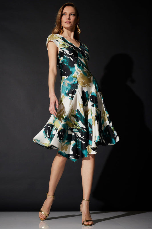 NATORI Mira Silk Twill Asymmetric Dress