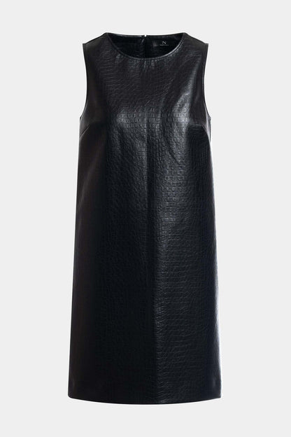 NATORI Faux Croc Leather Shift Dress