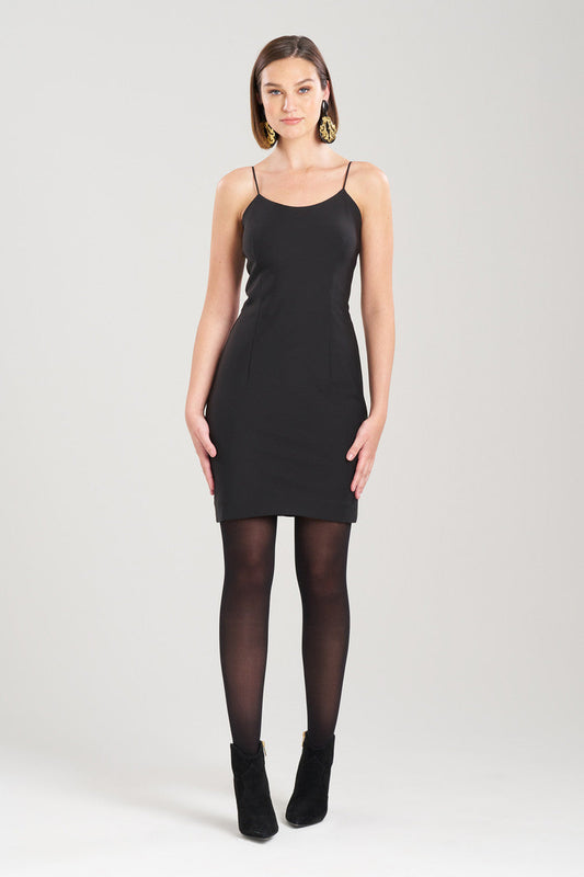 NATORI Buy Crepe Mini Slip Dress in Black Online