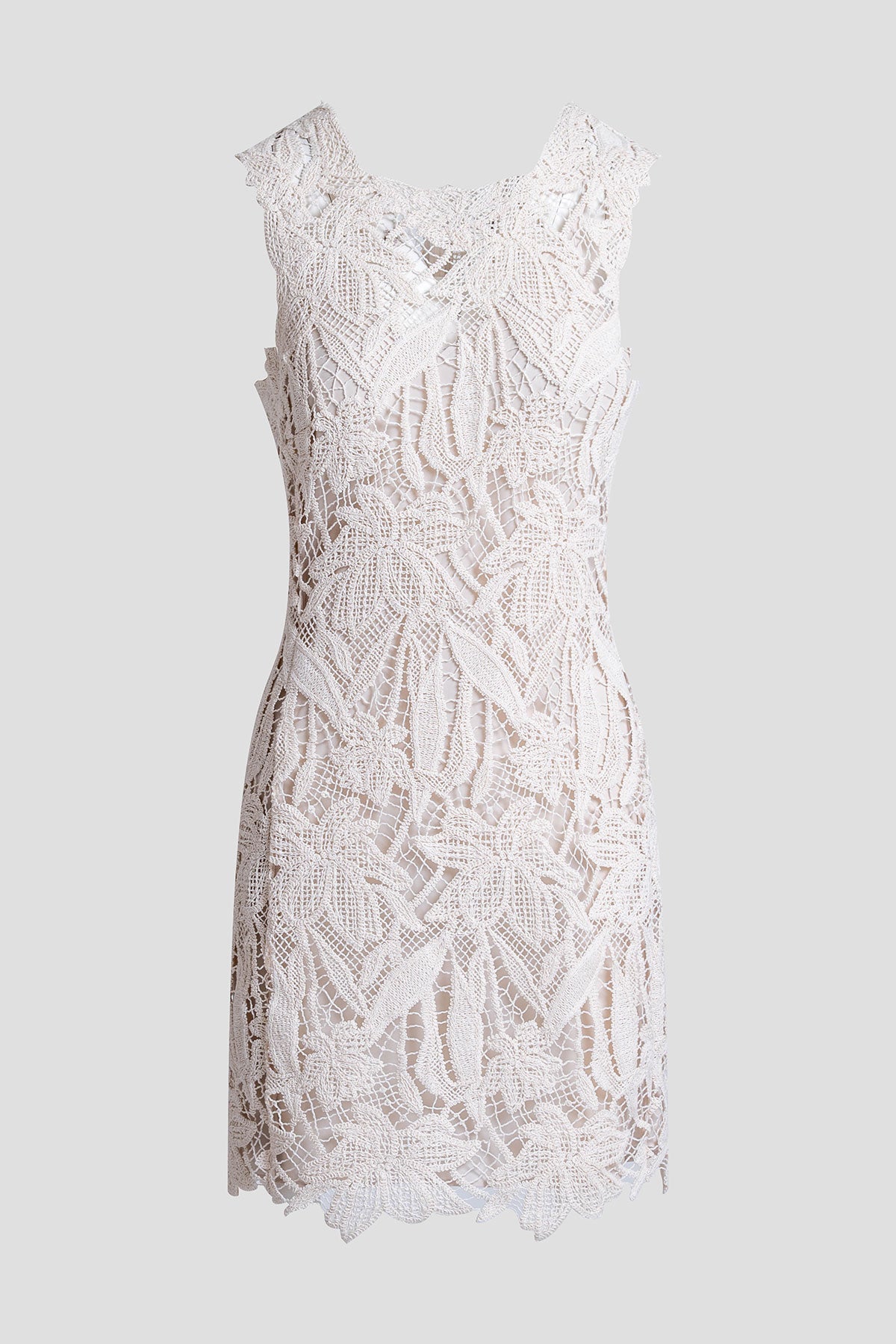 NATORI Crochet Lace Cotton Sheath Dress