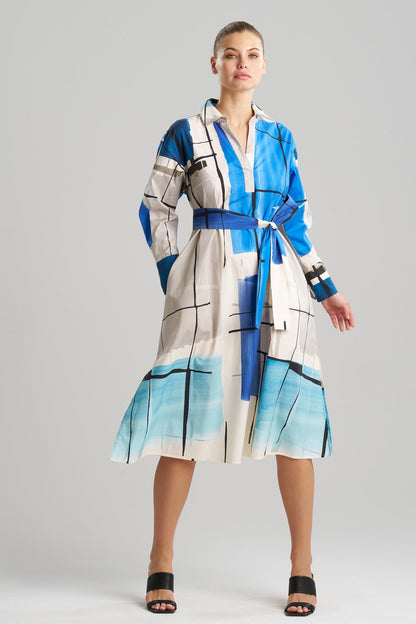 NATORI Buy Sorairo Printed Cotton Poplin Oversized Shirtdress online