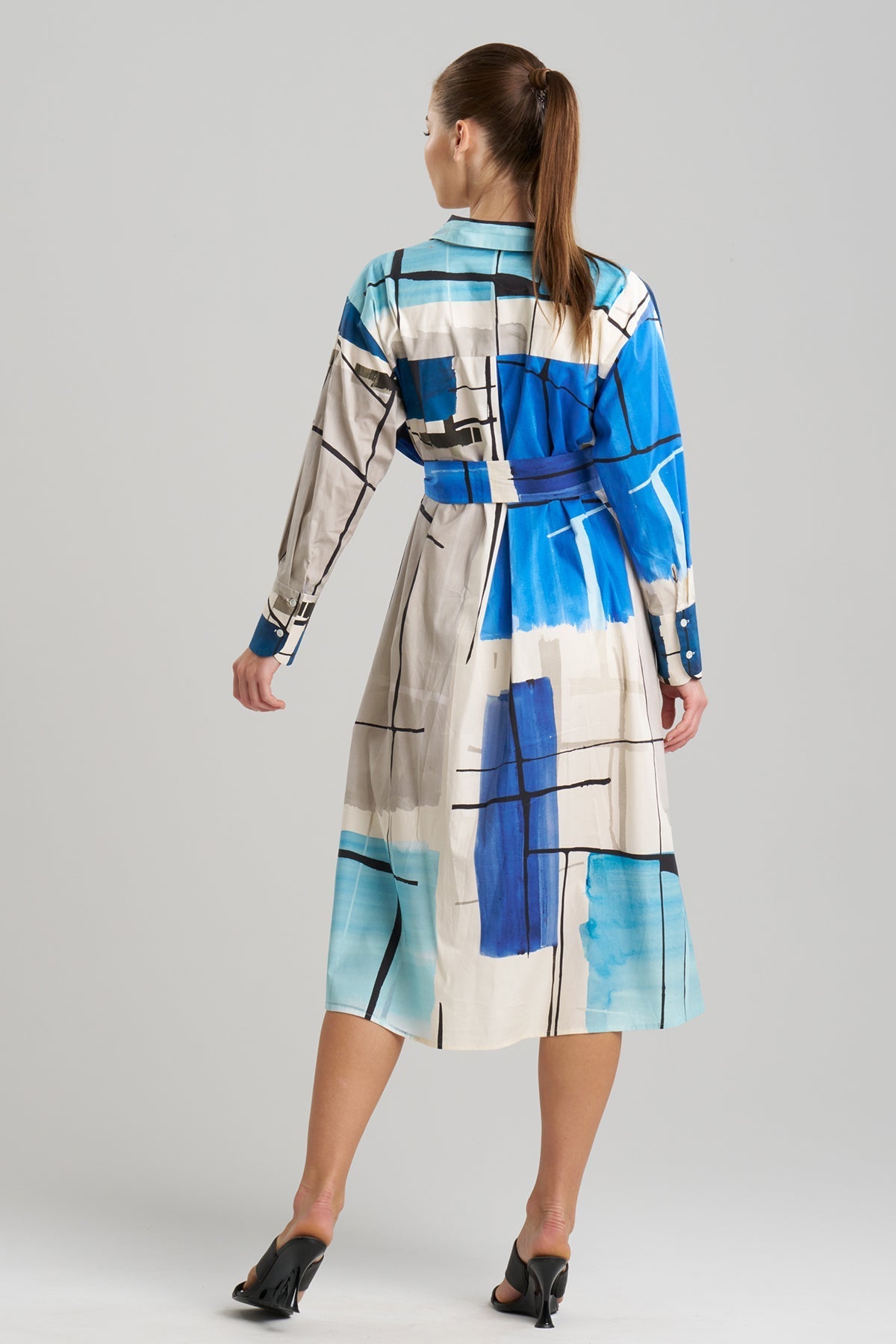NATORI Buy Sorairo Printed Cotton Poplin Oversized Shirtdress online