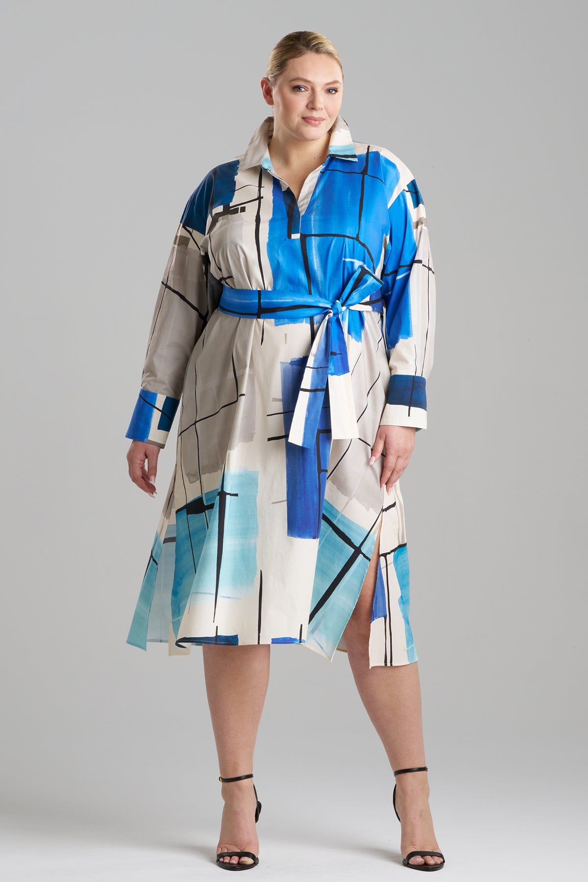 NATORI Buy Sorairo Printed Cotton Poplin Oversized Shirtdress online