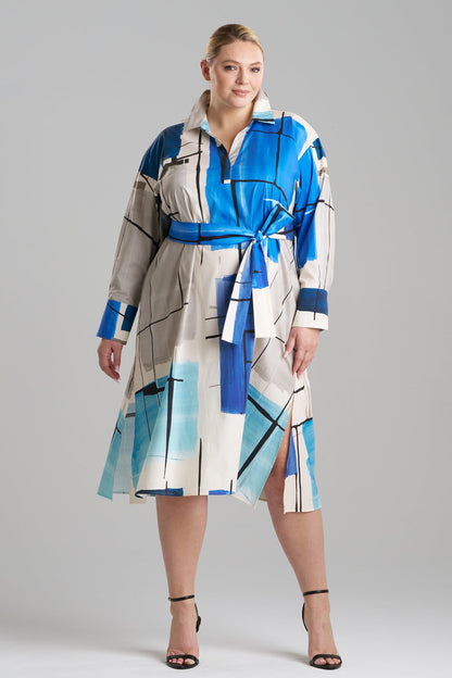 NATORI Buy Sorairo Printed Cotton Poplin Oversized Shirtdress online