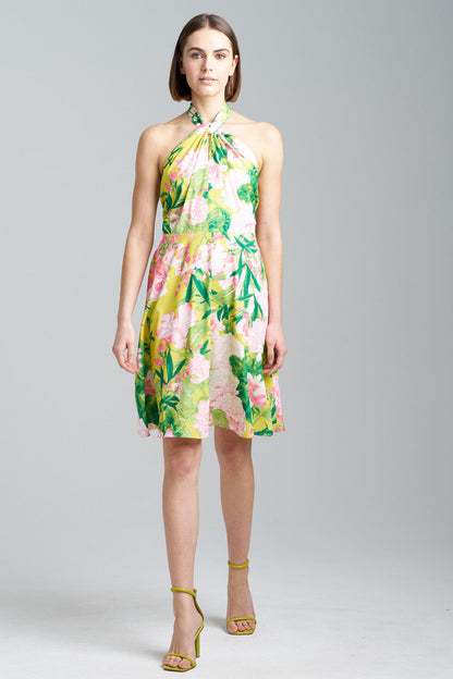 NATORI Buy Passion Peony Halter Dress in Wasabi Combo Online