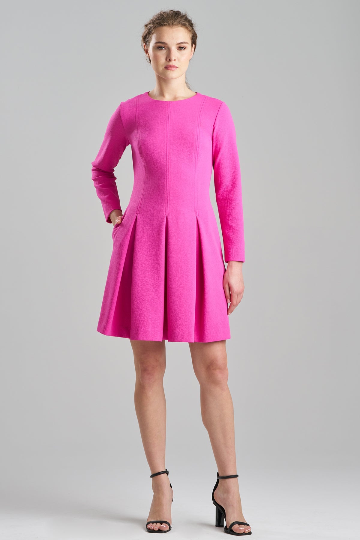 NATORI Scuba Crepe Pleated Dress