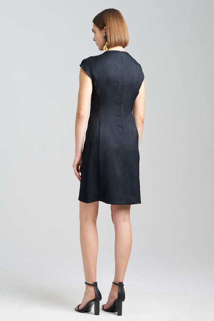 NATORI Buy Scroll Jacquard Shift Dress in Black Online