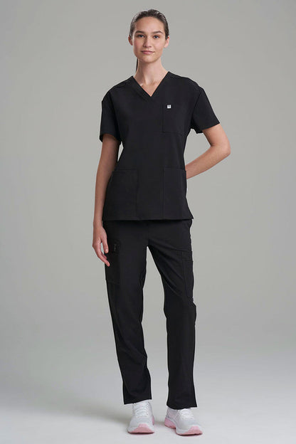 NATORI Buy Women's 3-Pocket V-Neck Scrub Top in Black Online