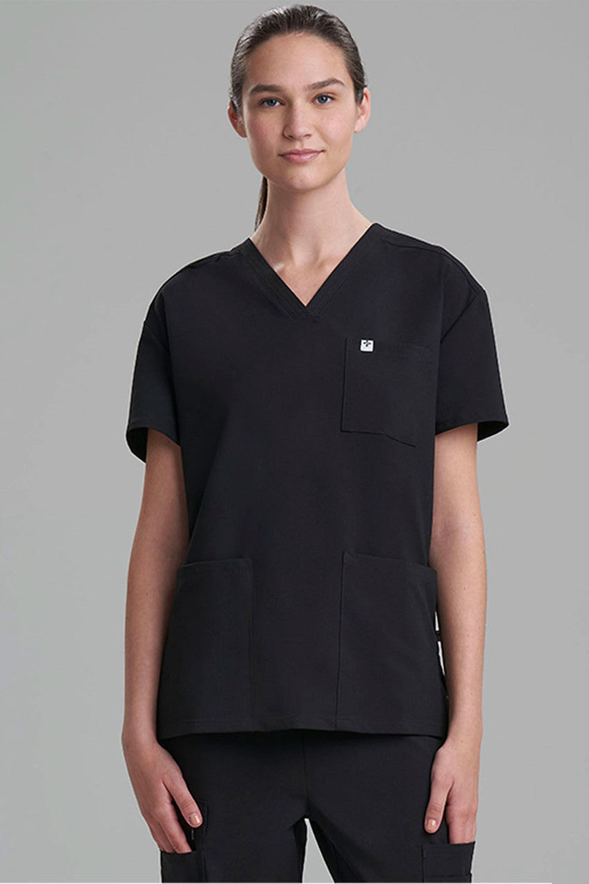 NATORI Buy Women's 3-Pocket V-Neck Scrub Top in Black Online