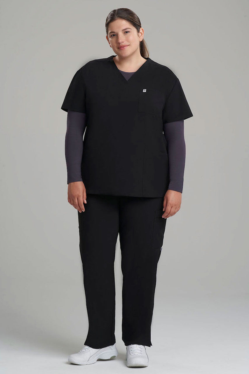 NATORI Buy Women's 3-Pocket V-Neck Scrub Top in Black Online