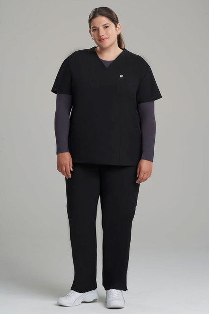 NATORI Buy Women's 3-Pocket V-Neck Scrub Top in Black Online