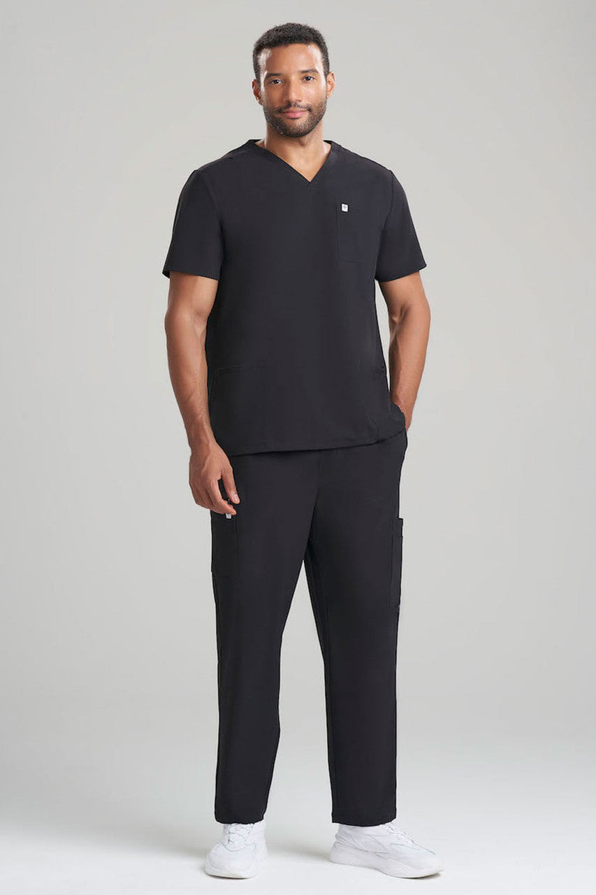 NATORI Buy Men's 3-Pocket V-Neck Scrub Top in Black Online