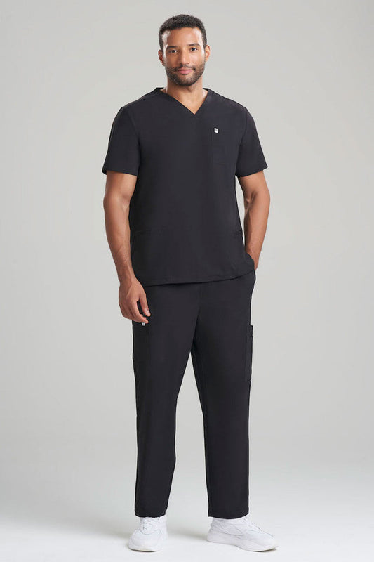 NATORI Buy Men's 3-Pocket V-Neck Scrub Top in Black Online