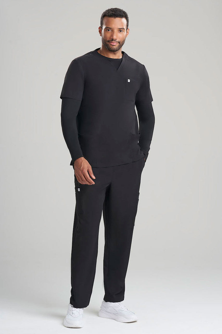 NATORI Buy Men's 3-Pocket V-Neck Scrub Top in Black Online