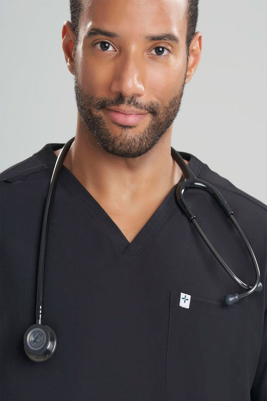 NATORI Buy Men's 3-Pocket V-Neck Scrub Top in Black Online