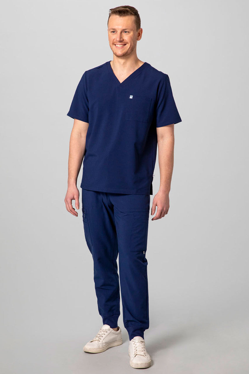 NATORI Buy Men's 2-Pocket V-Neck Scrub Top in Navy Online