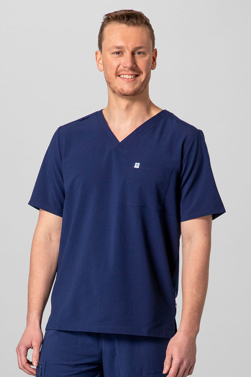 NATORI Buy Men's 2-Pocket V-Neck Scrub Top in Navy Online