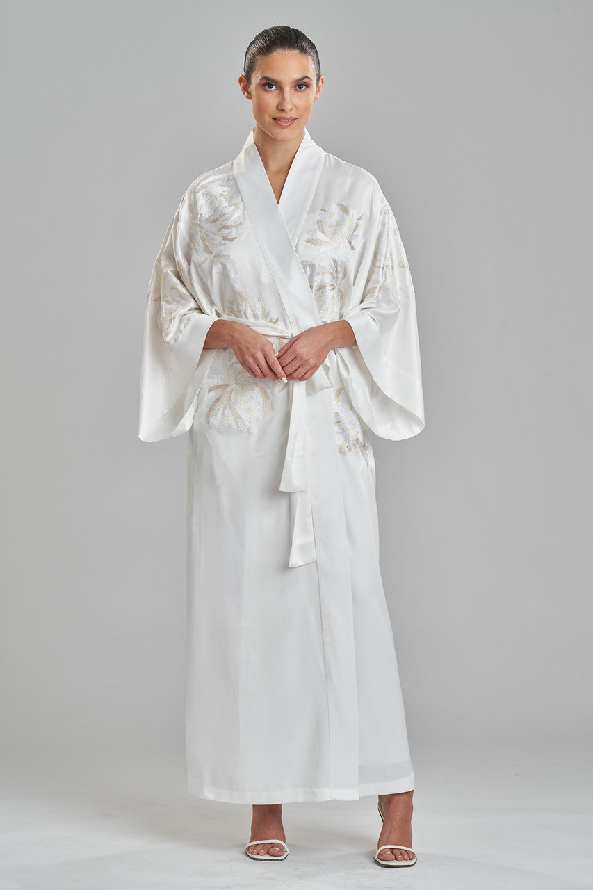 NATORI Buy Bridal Embroidery Robe in Warm White Online