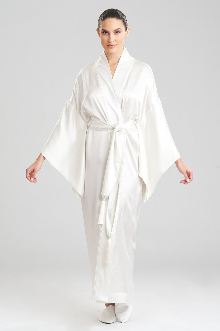 NATORI Buy Key Essentials Silk Kimono Robe in Warm White Online