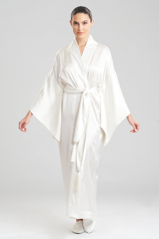 NATORI Buy Key Essentials Silk Kimono Robe in Warm White Online