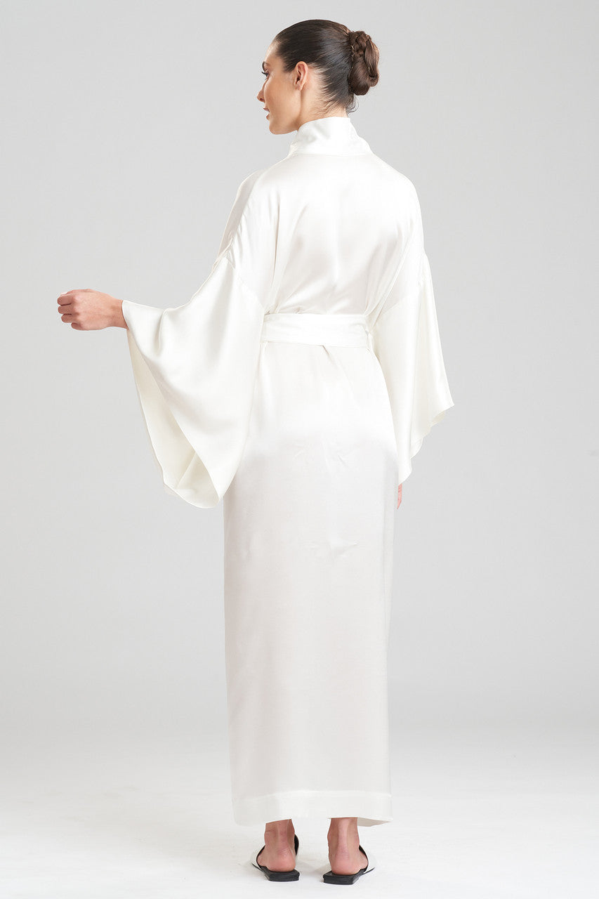 NATORI Buy Key Essentials Silk Kimono Robe in Warm White Online