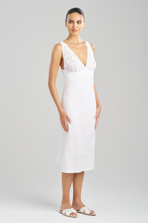 NATORI Buy Bliss Harmony Lace V-Neck Gown in White Online