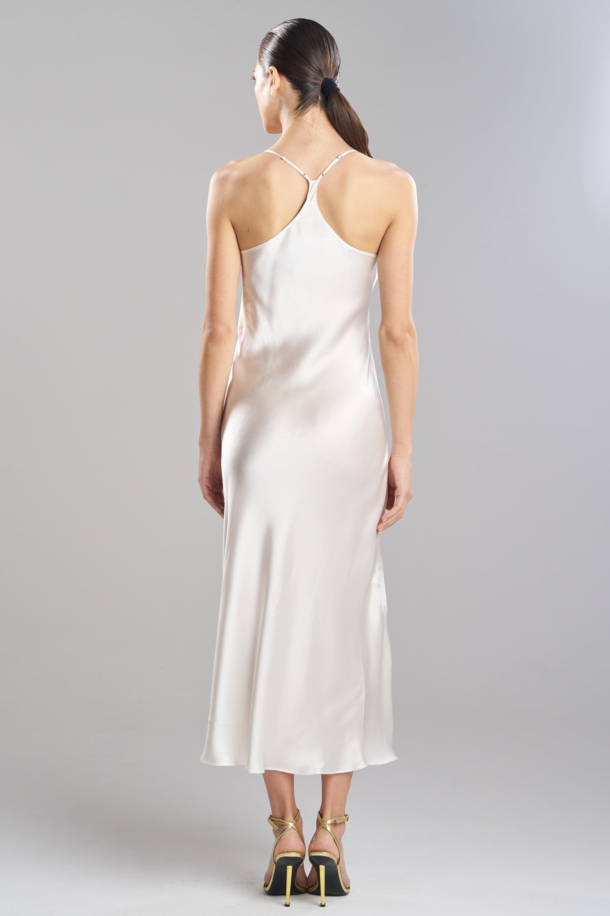 NATORI Bridal's Dream Embroidered Silk Slip Dress