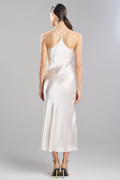 NATORI Bridal's Dream Embroidered Silk Slip Dress