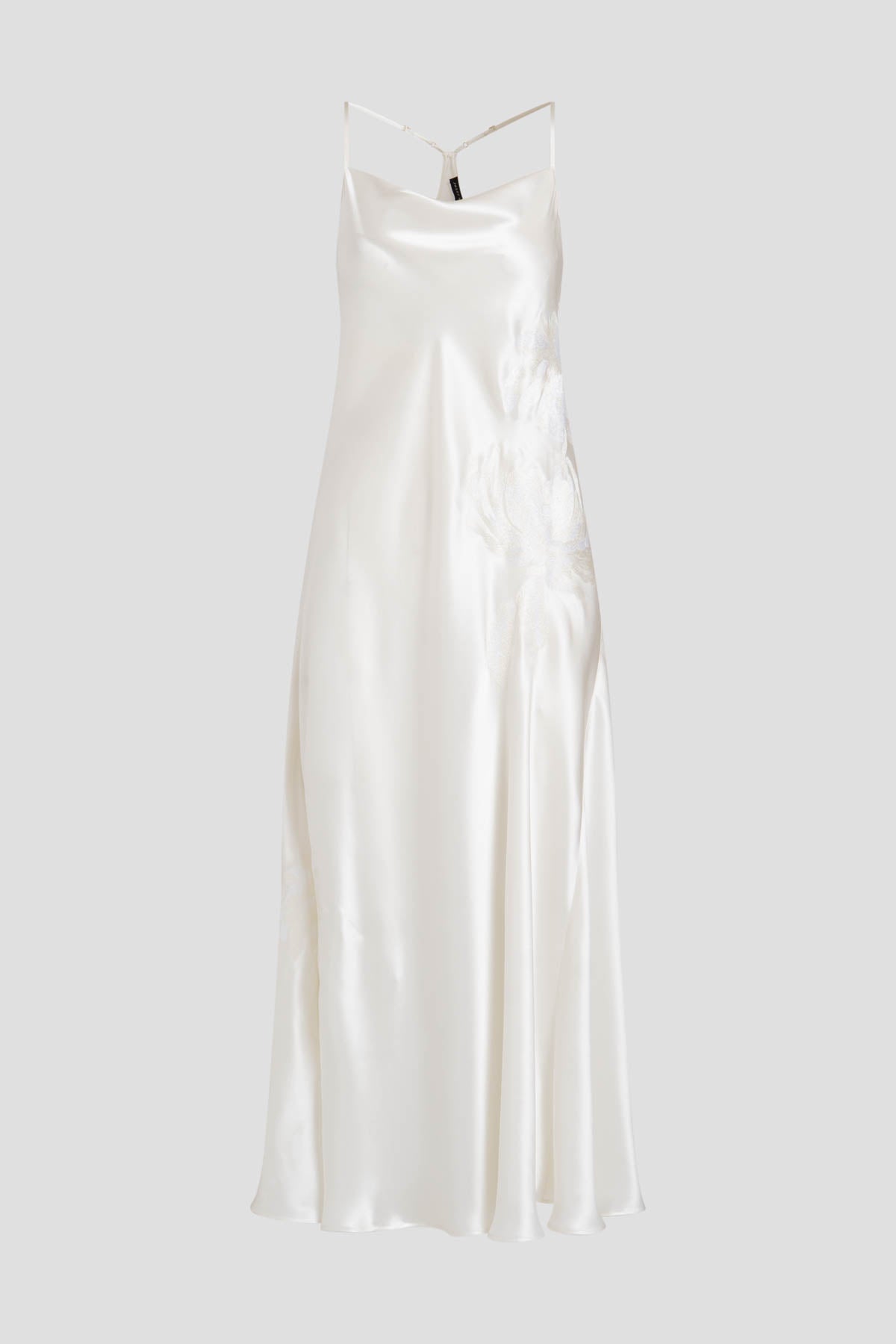 NATORI Bridal's Dream Embroidered Silk Slip Dress
