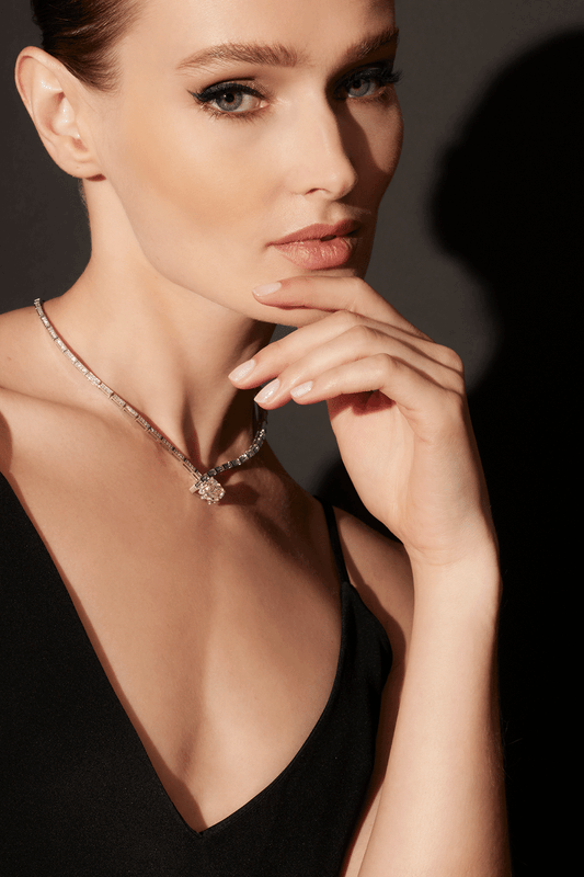 NATORI Buy Orient Express Lab-Grown 14K Gold & Cushion Diamond Statement Necklace in 14K White Gold Online