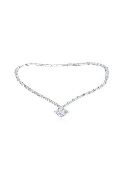NATORI Buy Orient Express Lab-Grown 14K Gold & Cushion Diamond Statement Necklace in 14K White Gold Online