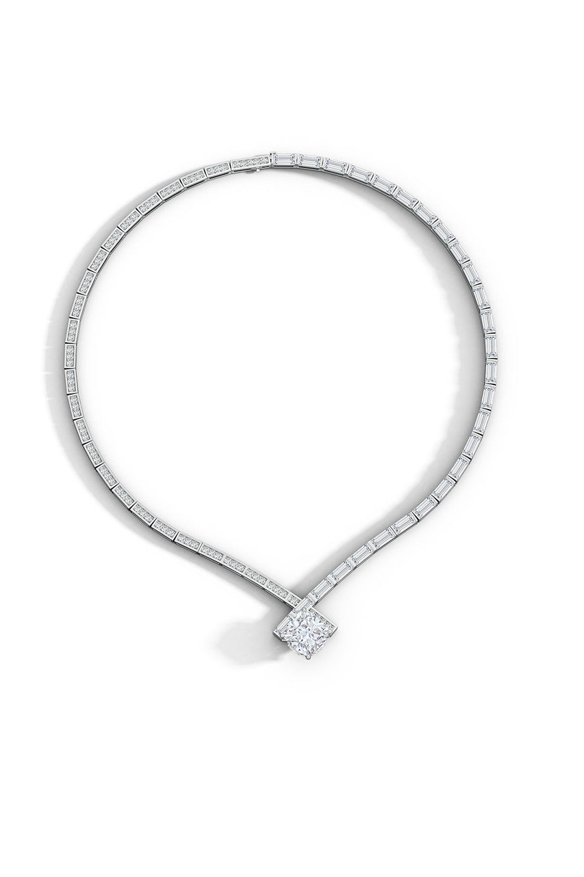 NATORI Buy Orient Express Lab-Grown 14K Gold & Cushion Diamond Statement Necklace in 14K White Gold Online