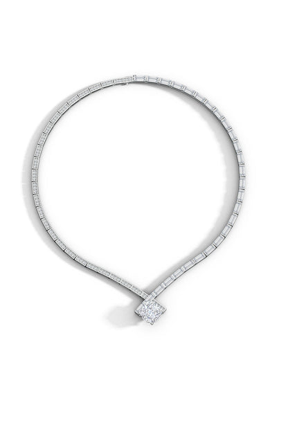 NATORI Buy Orient Express Lab-Grown 14K Gold & Cushion Diamond Statement Necklace in 14K White Gold Online