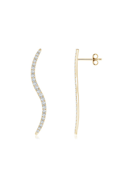 NATORI Buy Shangri-La Brushstroke 14k Gold and Diamond Medium Stud Earrings in 14K Yellow Gold Online
