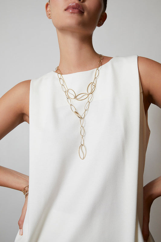 NATORI Buy Shangri-La Elliptical Yin-Yang 14K Gold and Diamond Y Necklace in 14K Yellow Gold Online