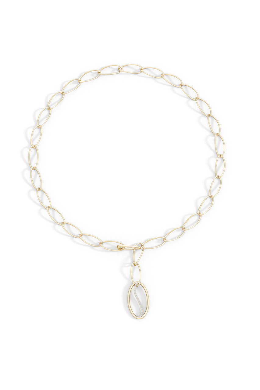 NATORI Buy Shangri-La Elliptical Yin-Yang 14K Gold and Diamond Y Necklace in 14K Yellow Gold Online
