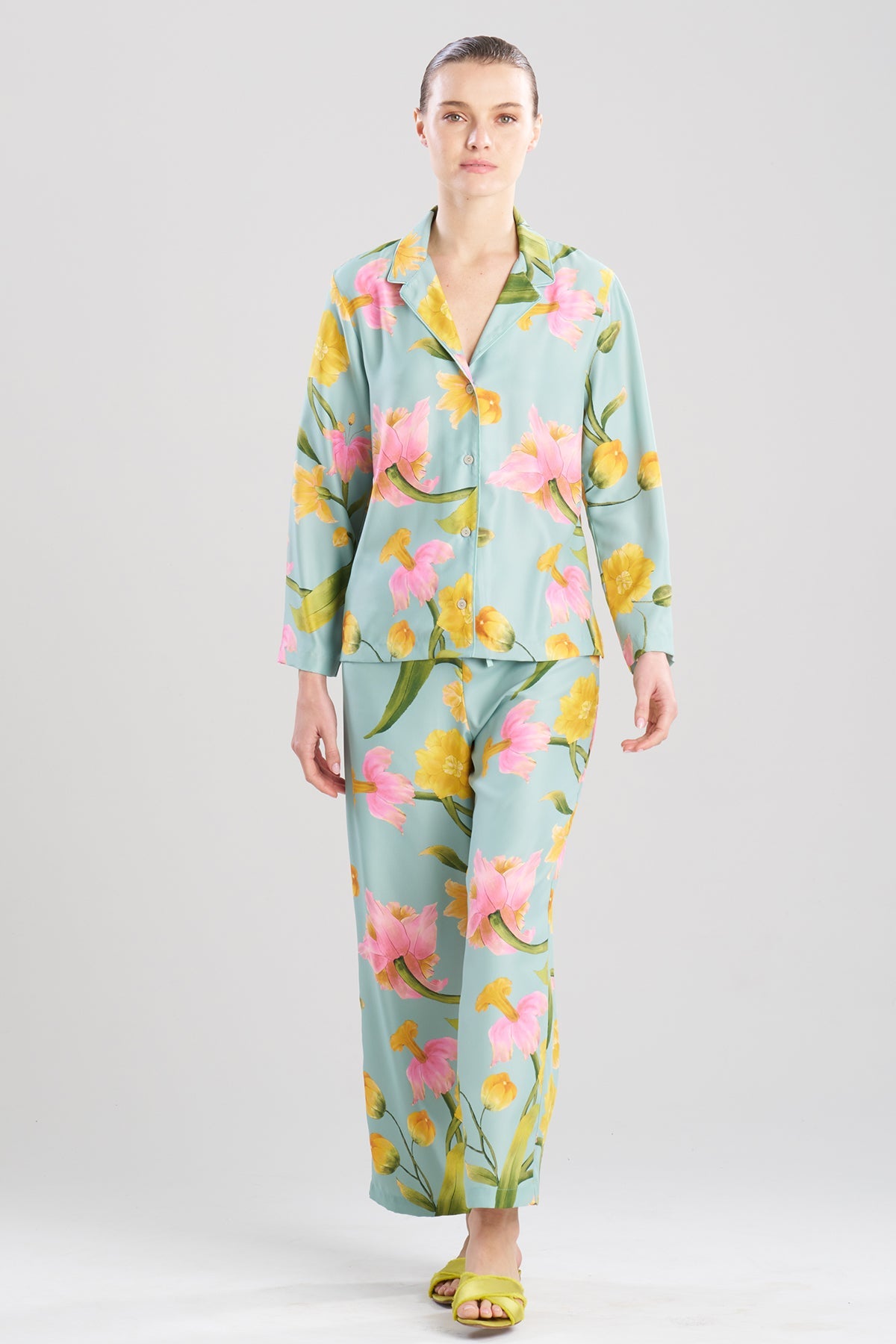 NATORI Solene Matte Charmeuse Notch PJ