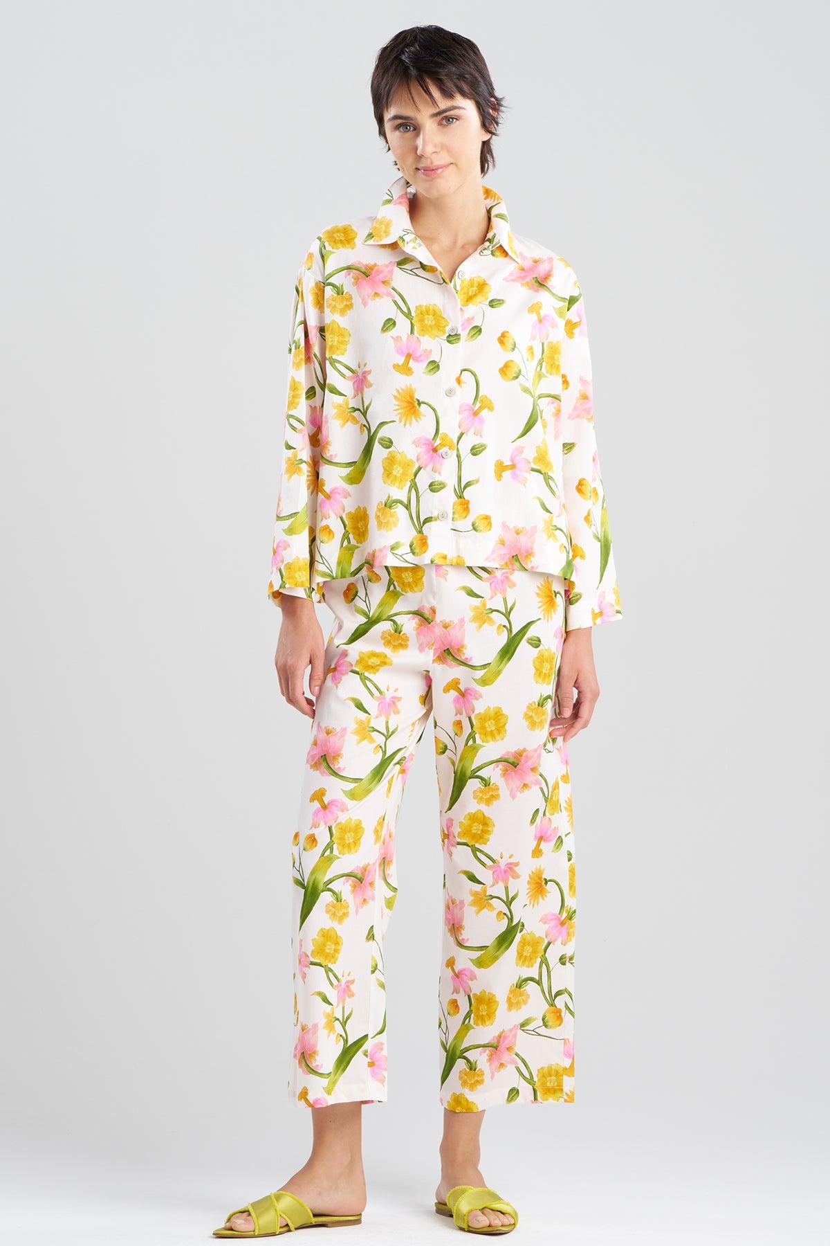 NATORI Solene Cotton Sateen Notch PJ Set