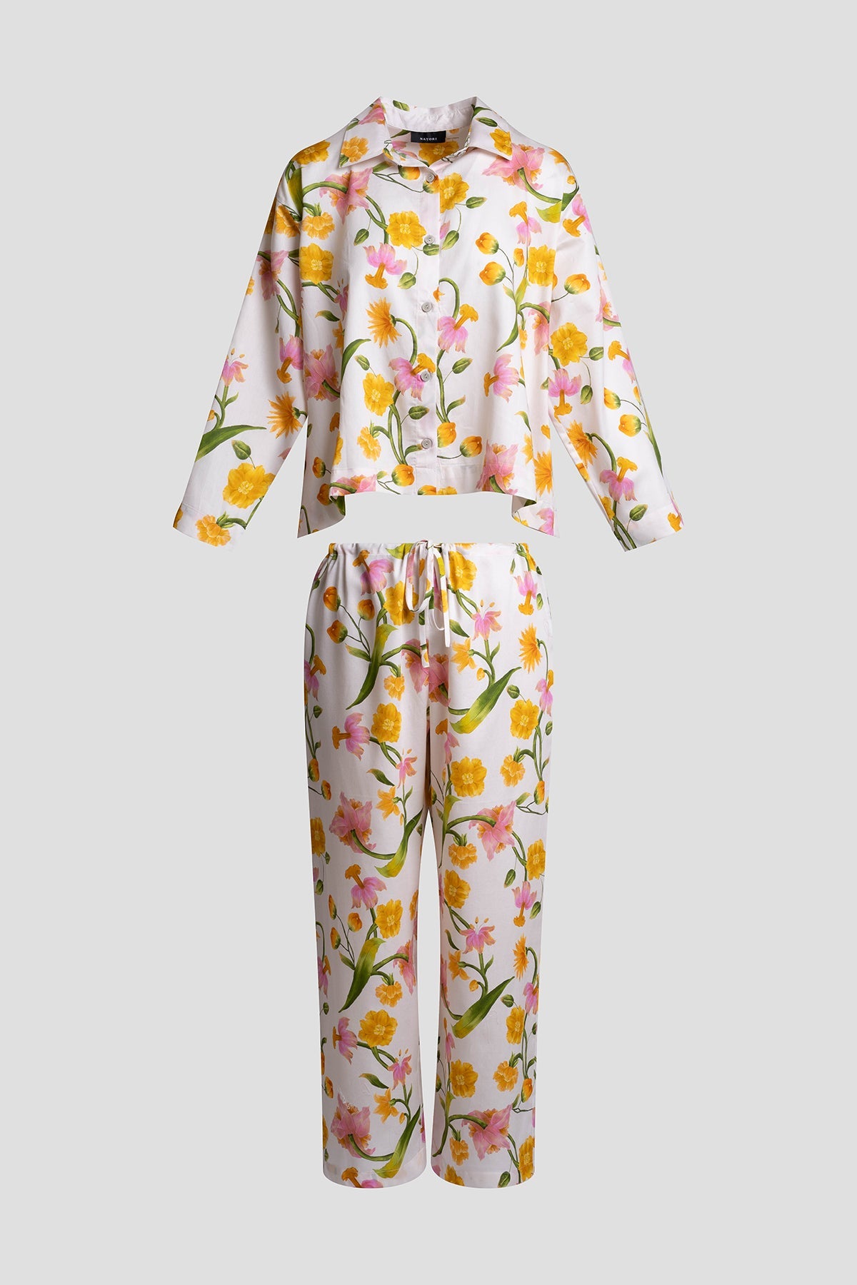 NATORI Solene Cotton Sateen Notch PJ Set