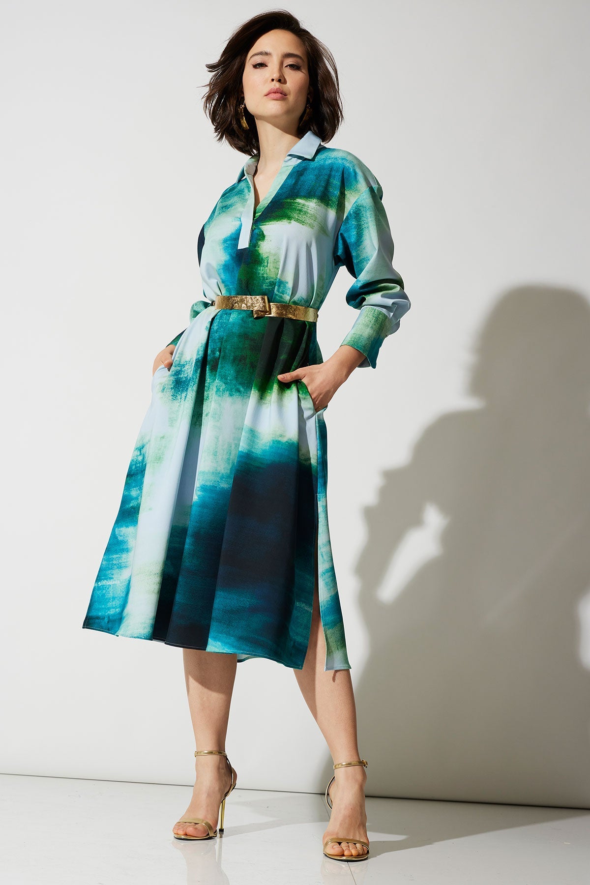 NATORI Hisui Cotton Chino Oversized Shirtdress