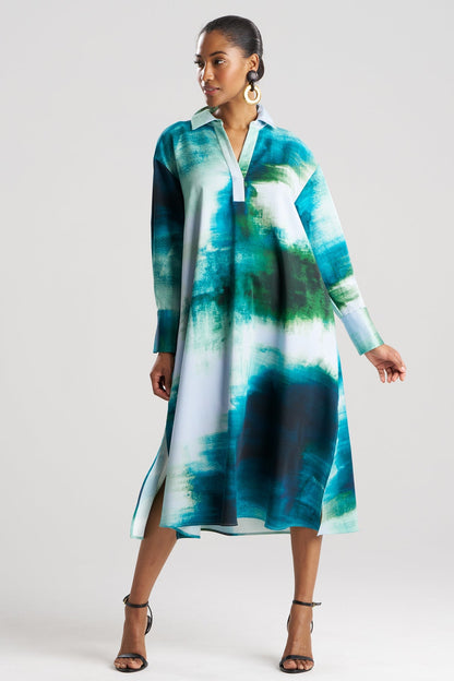 NATORI Hisui Cotton Chino Oversized Shirtdress