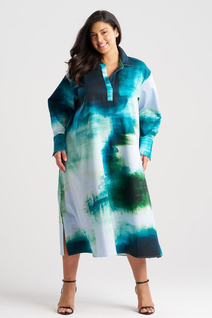 NATORI Hisui Cotton Chino Oversized Shirtdress