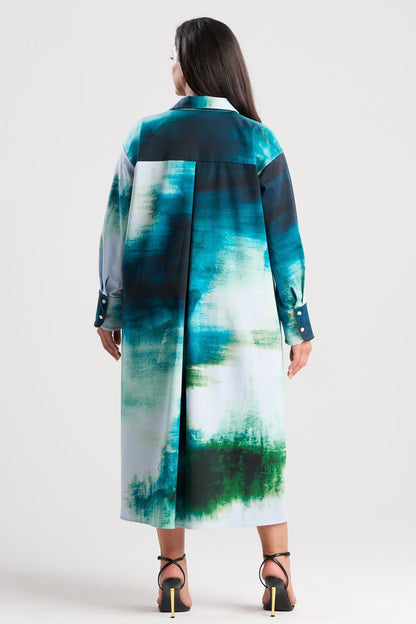 NATORI Hisui Cotton Chino Oversized Shirtdress