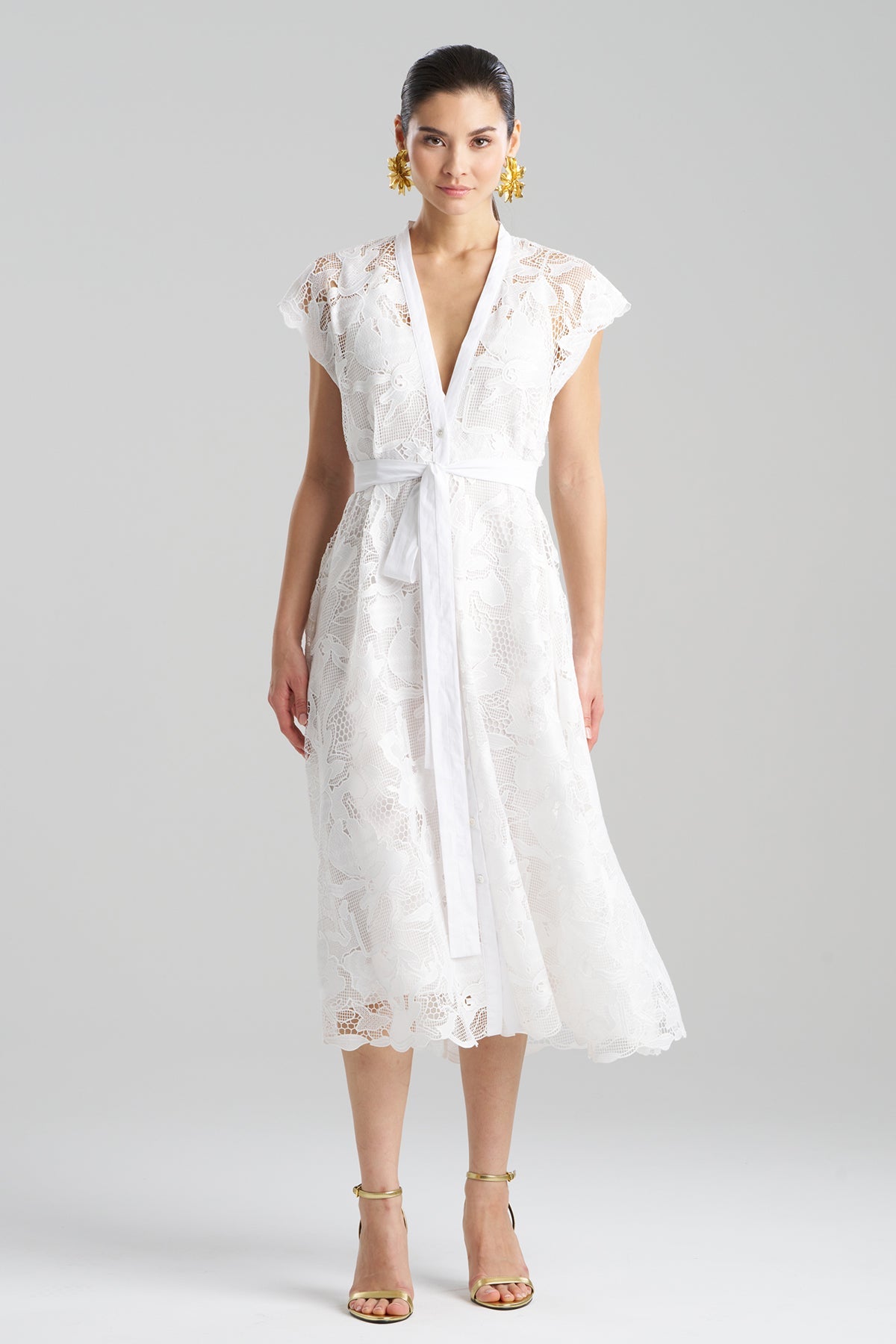 NATORI Nishi Lace Tie Front Dress