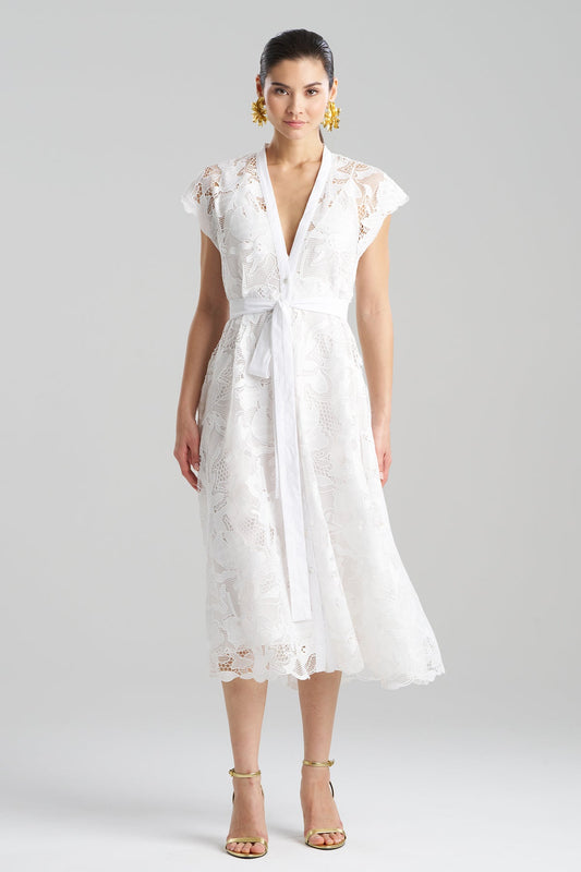 NATORI Nishi Lace Tie Front Dress