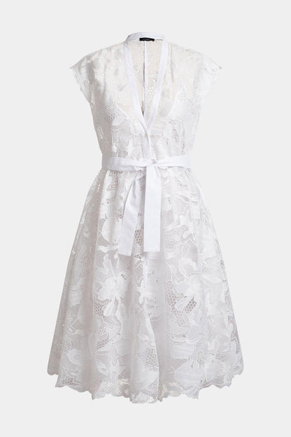 NATORI Nishi Lace Tie Front Dress